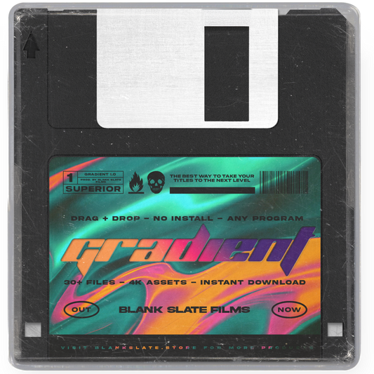 Floppy disk with gradient label on a white background